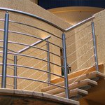 Stainless balustrade and handrail on a staircase