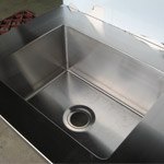 Fabricated stainless steel sink